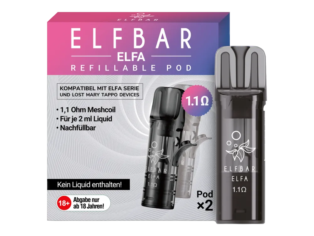 Elfbar Elfa Leer Pod 1,1 Ohm (2 Stück pro Packung)