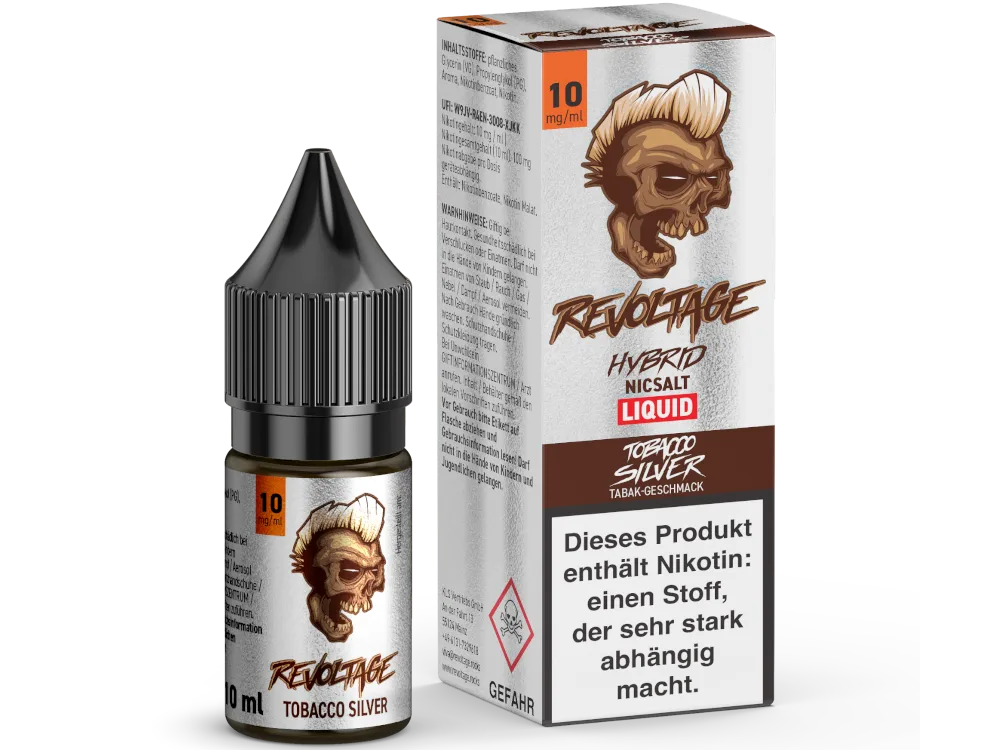 Revoltage Hybrid Nikotinsalz Liquid Tobacco Silver 10mg/ml 10ml