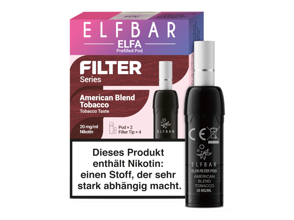 Elfbar Elfa Prefilled Pod Filter Series (2 Stück pro Packung) American Blend Tobacco