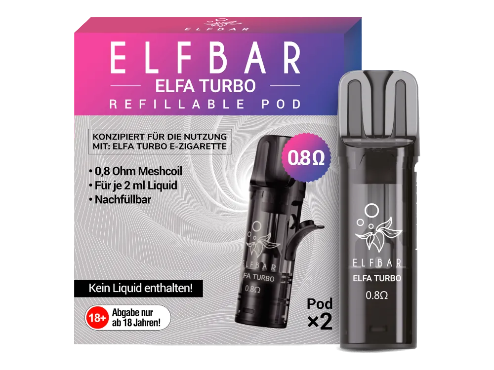 Elfbar Elfa Turbo Leer Pod 0,8 Ohm (2 Stück pro Packung)