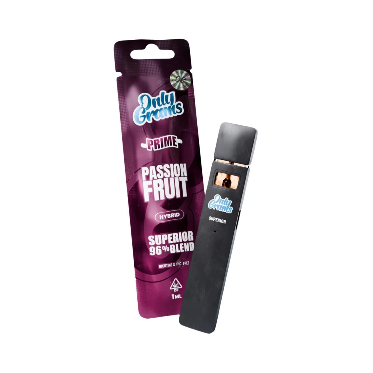Only Grams Superior Blend Einweg E-Zigarette Passionfruit 96%