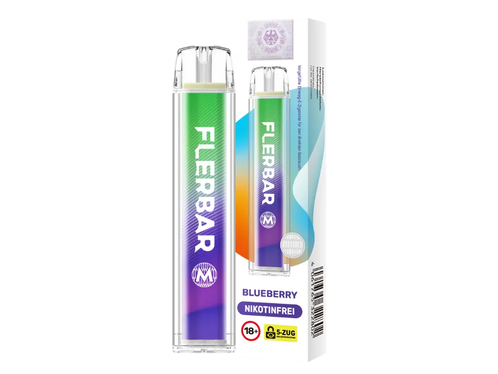 Flerbar M Einweg E-Zigarette 0mg/ml Blueberry