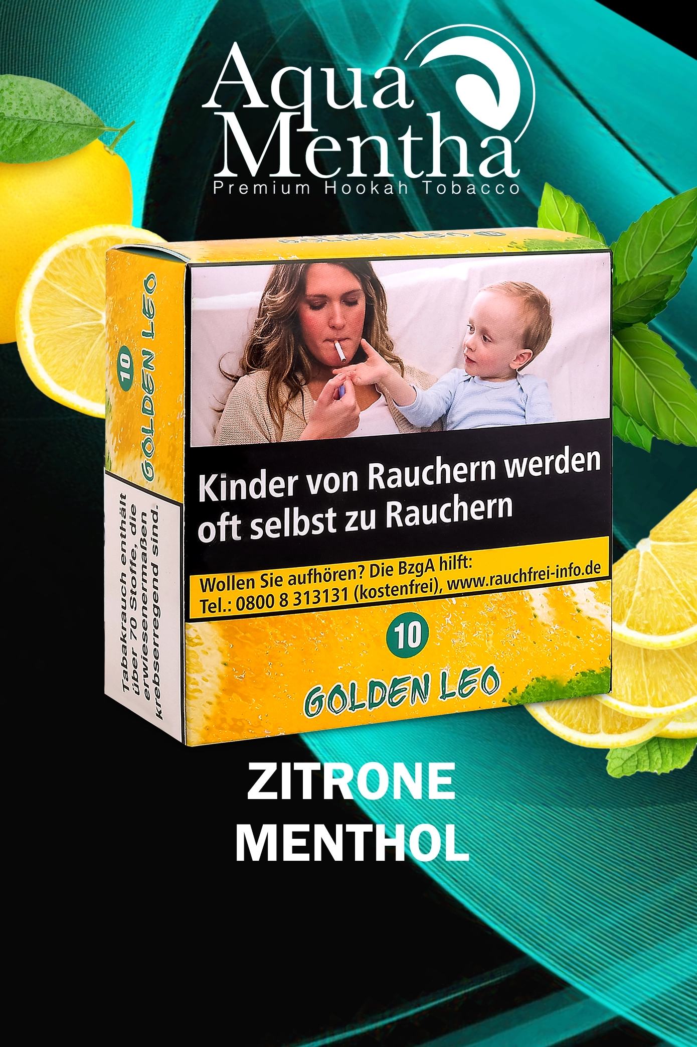 Aqua Mentha Tabak Golden Leo 200g