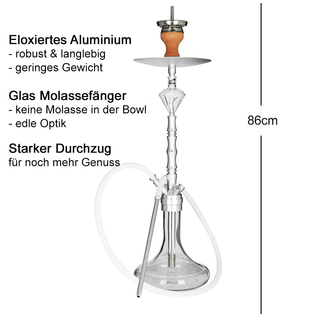 Smokezilla Shisha Minya Alu Silber