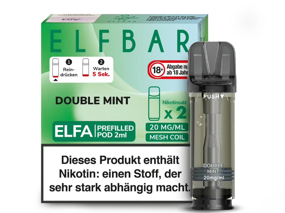 Elfbar Elfa Prefilled Pod (2 Stück pro Packung) Double Mint