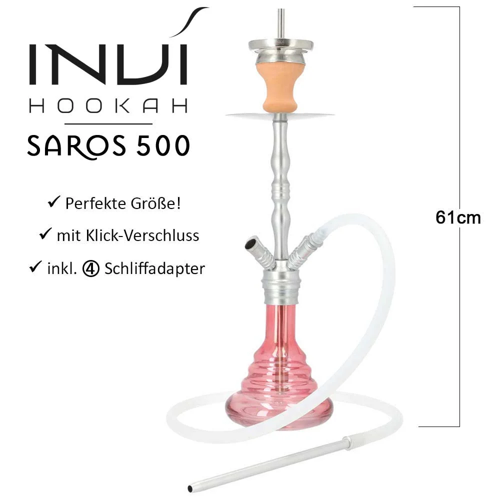 Invi Shisha Saros 500 Shiny Silber Pink