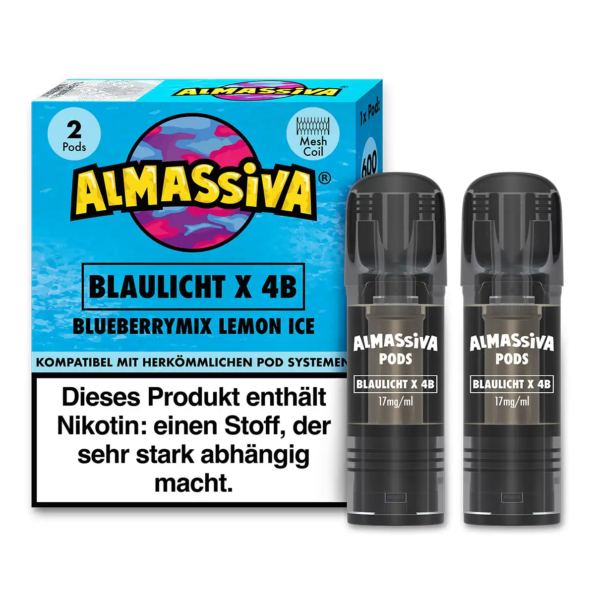 Al Massiva Prefilled Pod 17mg/ml (2 Stück pro Packung) Blaulicht X 4B