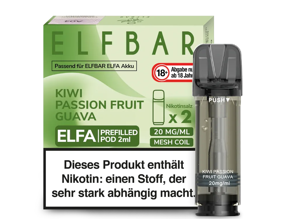Elfbar Elfa Prefilled Pod Kiwi Passion Fruit Guava 20mg/ml (2 Stück pro Packung)