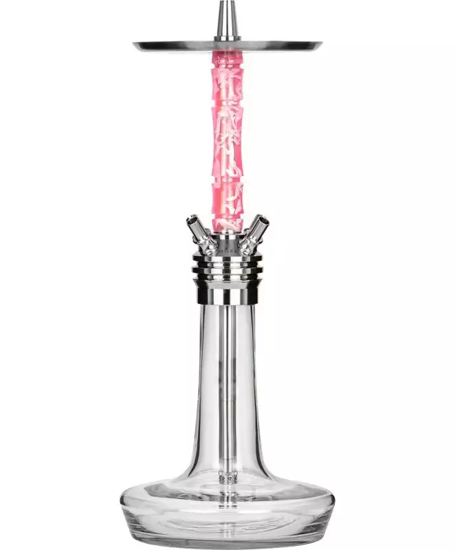 Moze Shisha Varity Silver Clear Wavy Pink