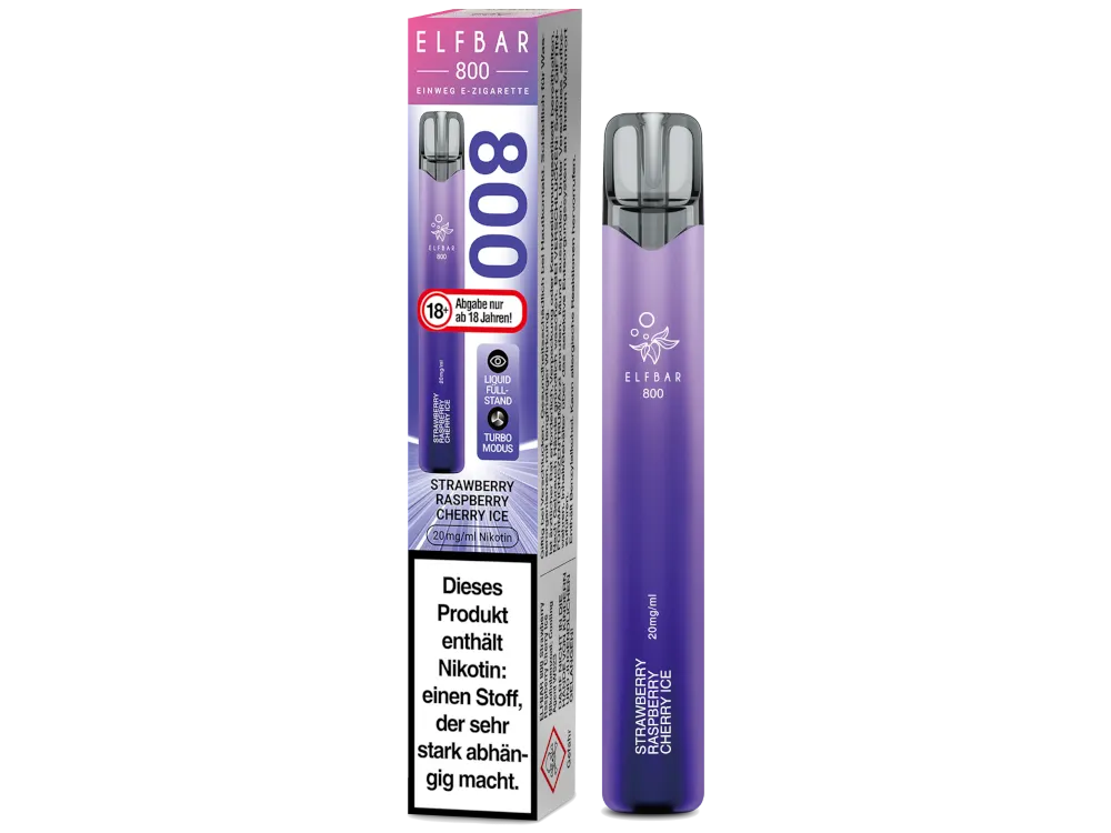 Elfbar Einweg E-Zigarette 800 Strawberry Raspberry Cherry Ice 20mg/ml