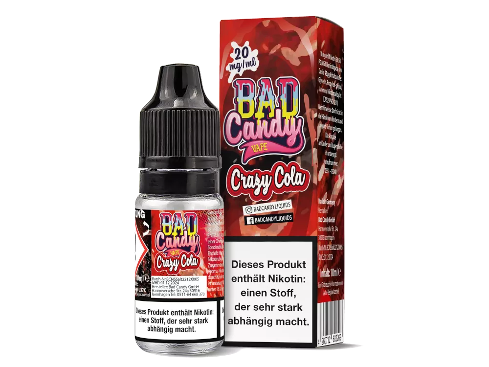 Bad Candy Nikotinsalz Liquid Crazy Cola 10mg/ml 10ml