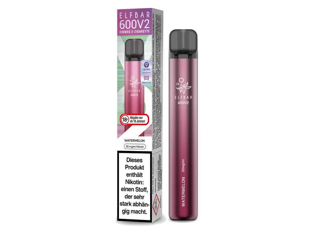 Elfbar Einweg E-Zigarette 600 V2 Watermelon 20mg/ml