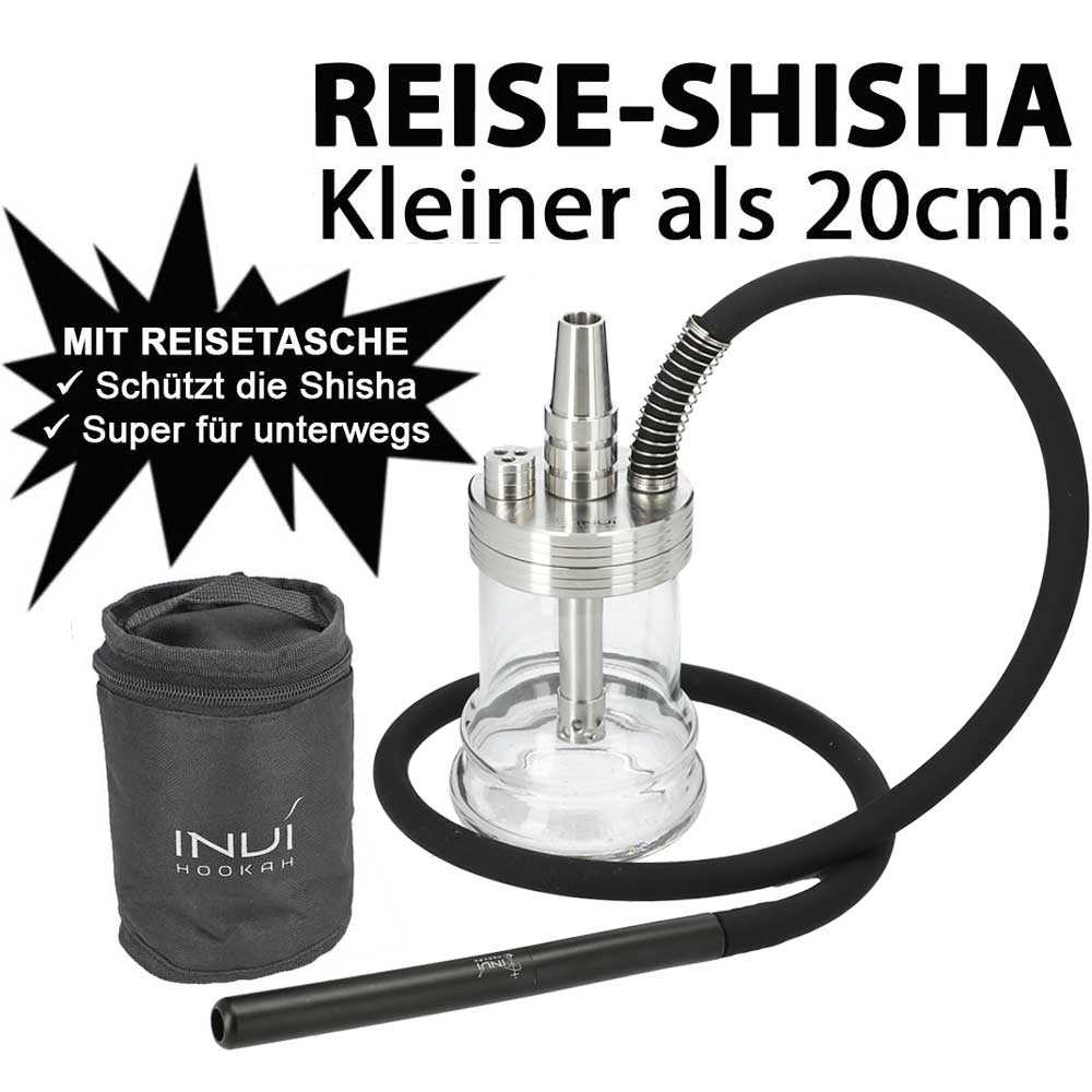 Invi Shisha Nano Edelstahl Silber Black Edition