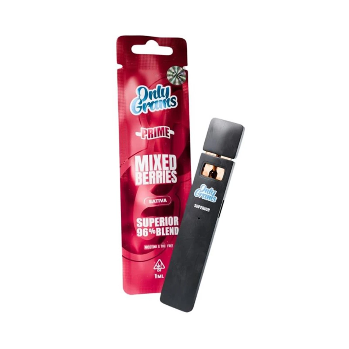 Only Grams Superior Blend Einweg E-Zigarette 96% Mix Berries