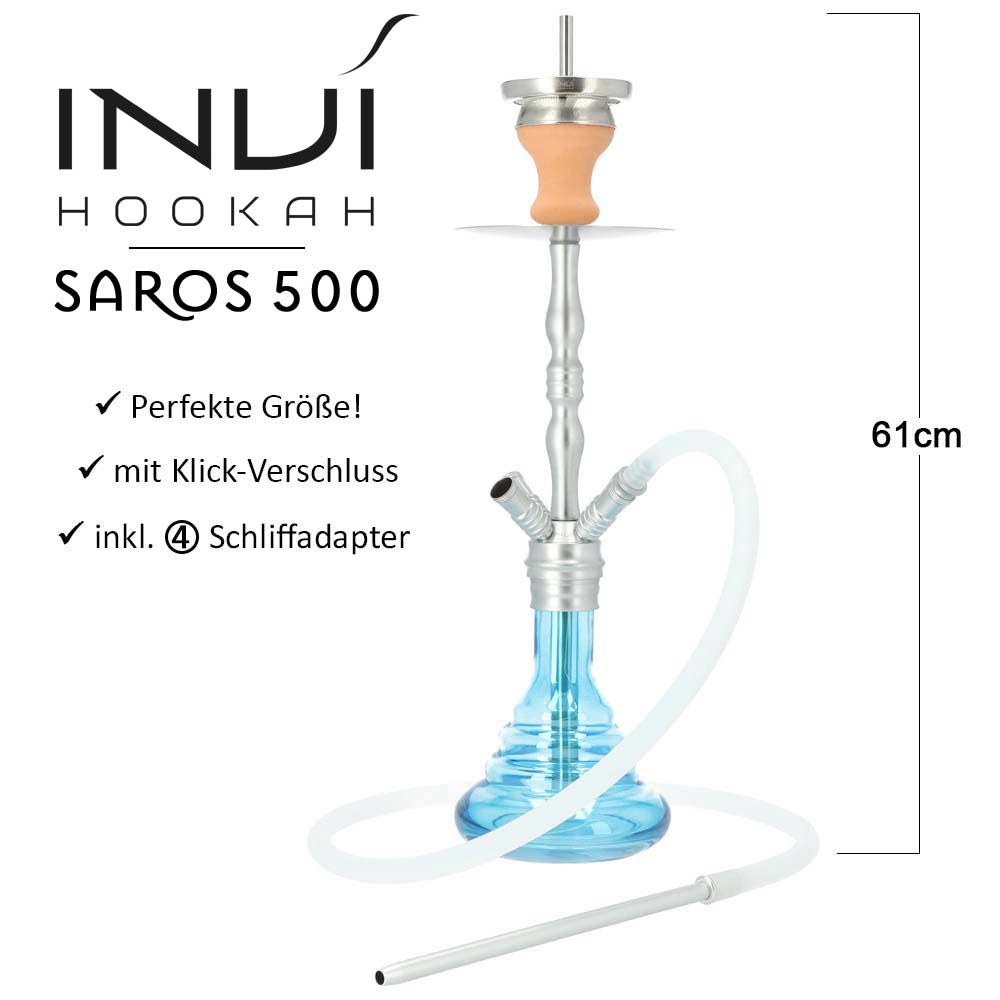 Invi Shisha Saros 500 Shiny Silber Blau