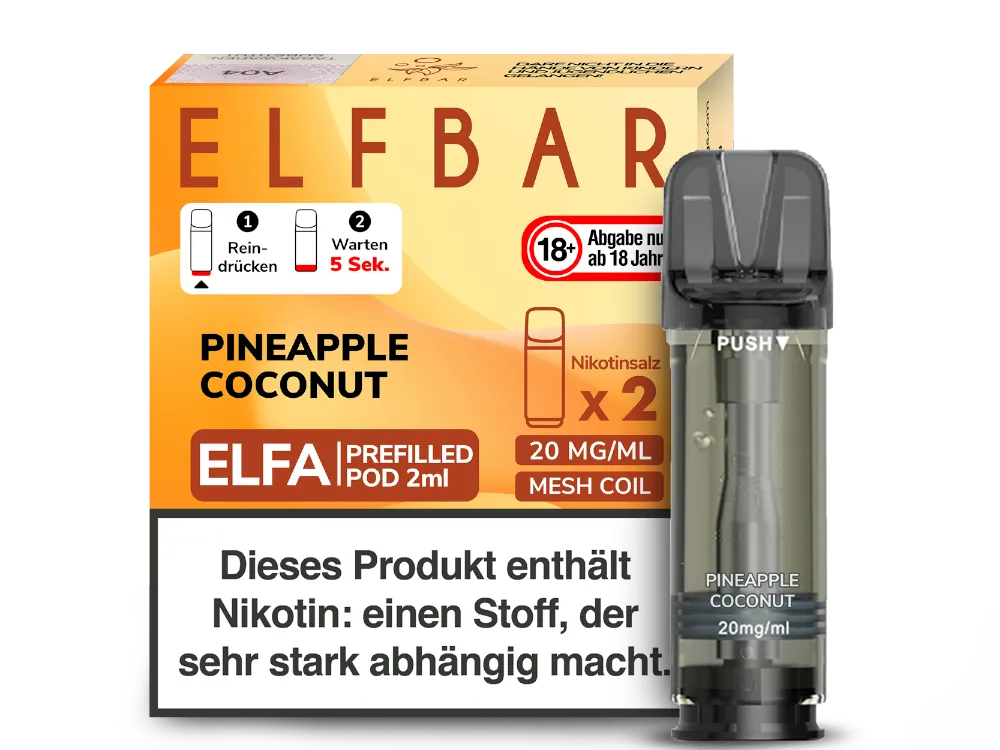 Elfbar Elfa Prefilled Pod Pineapple Coconut 20mg/ml (2 Stück pro Packung)