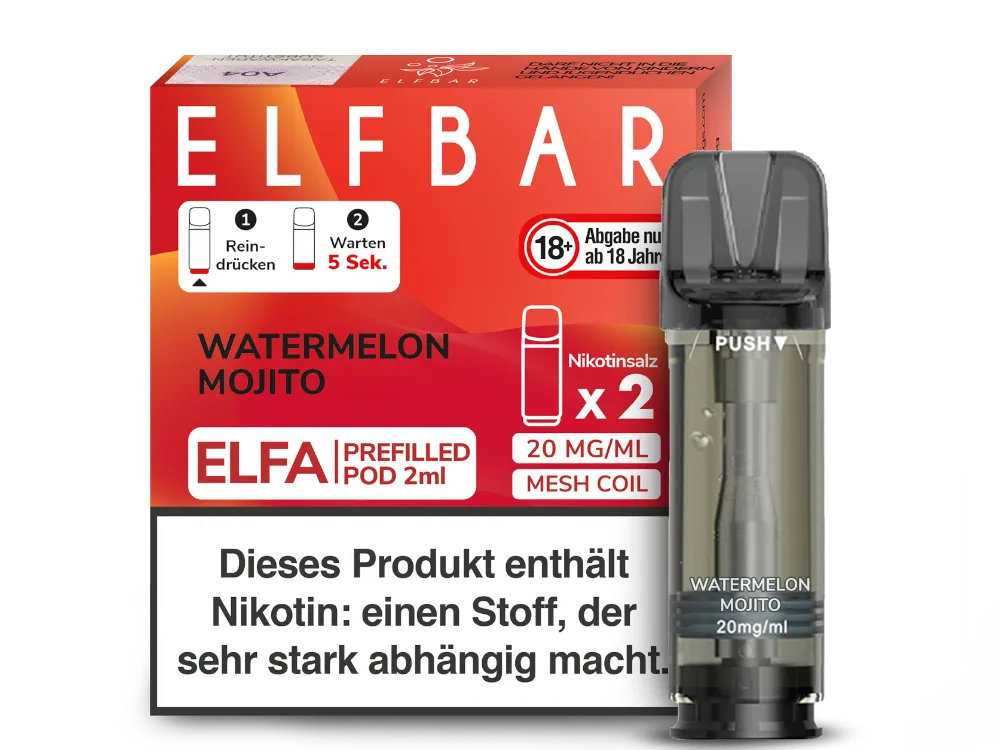 Elfbar Elfa Prefilled Pod Watermelon Mojito 20mg/ml (2 Stück pro Packung)