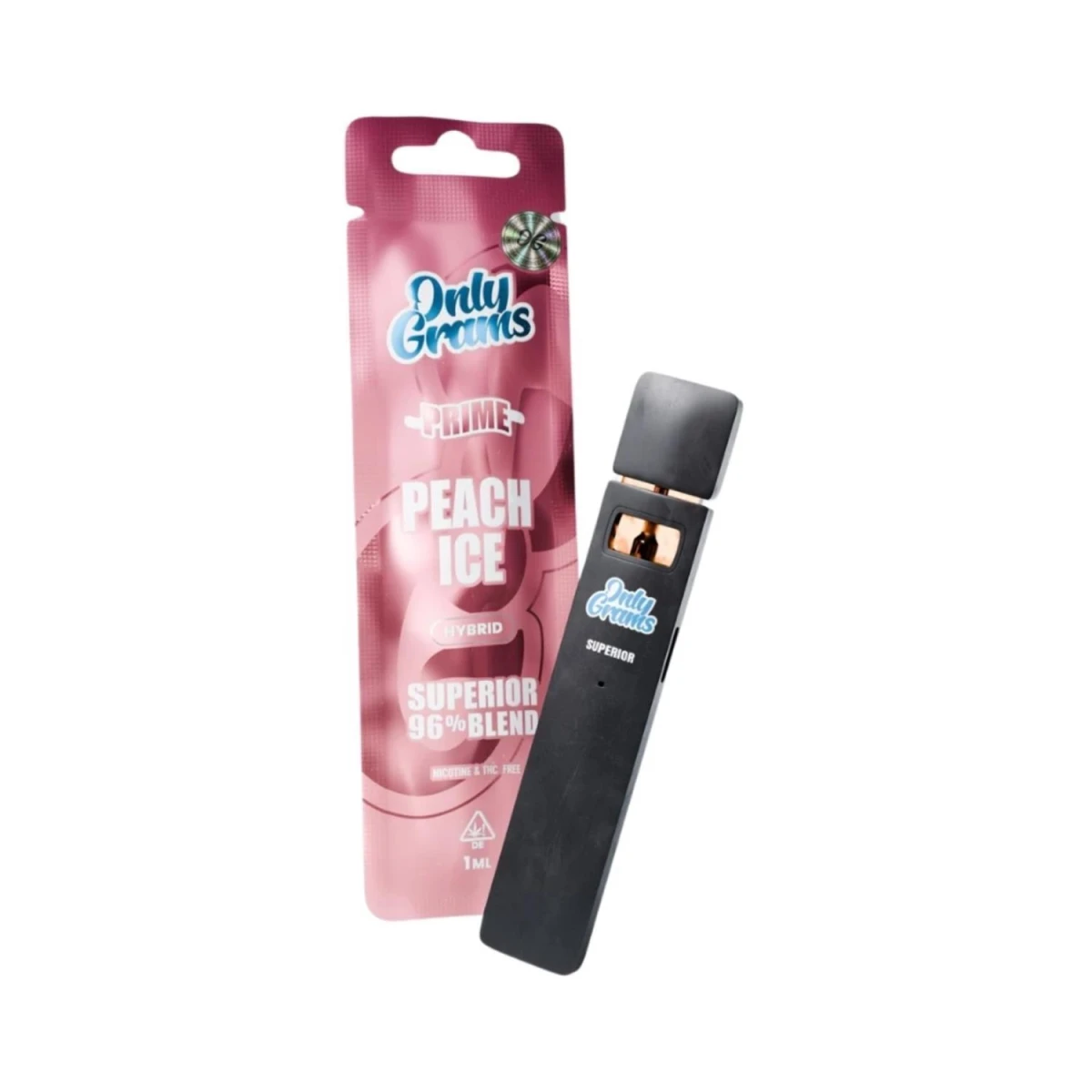 Only Grams Superior Blend Einweg E-Zigarette 96% Peach Ice