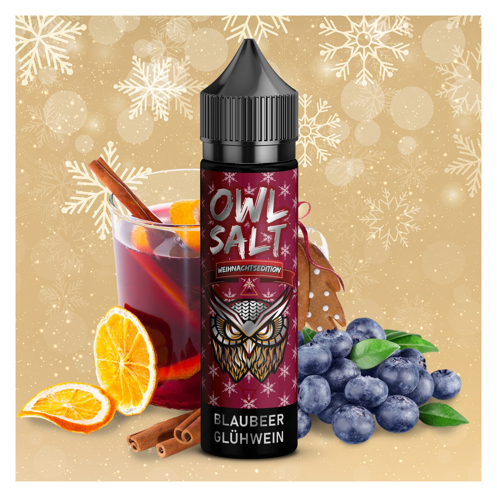 Owl Salt Aroma Blaubeere Glühwein 10ml (Longfill)