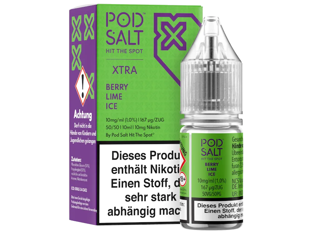 Pod Salt Nikotinsalz Liquid X Berry Lime 10mg/ml 10ml
