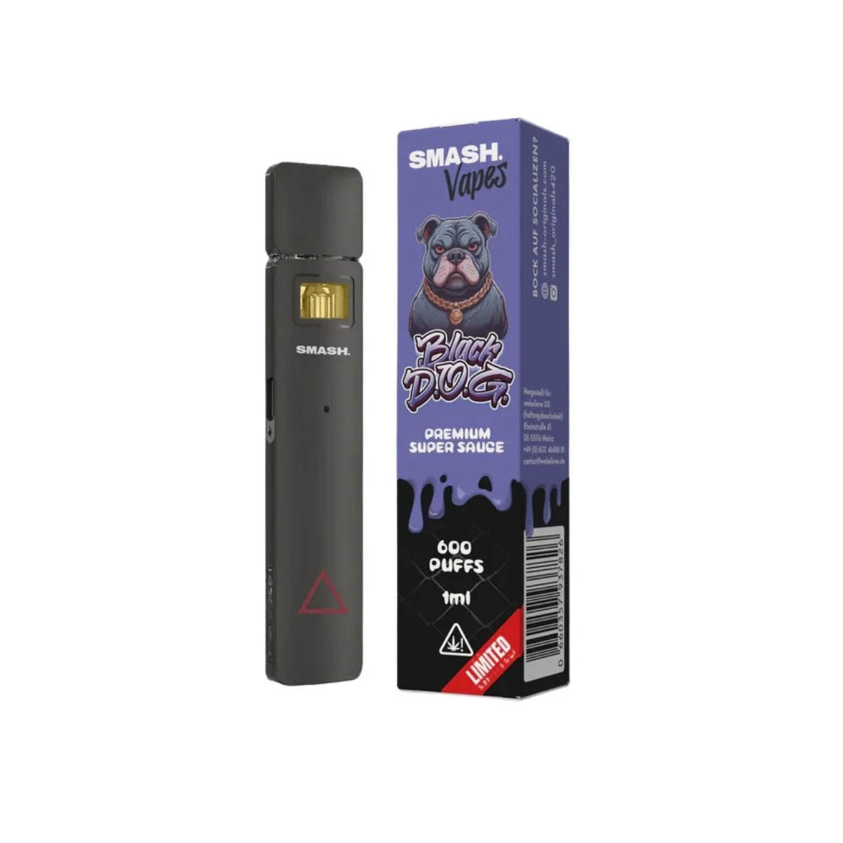 Smash Super Sauce Einweg Vape Black D.O.G. 1ml