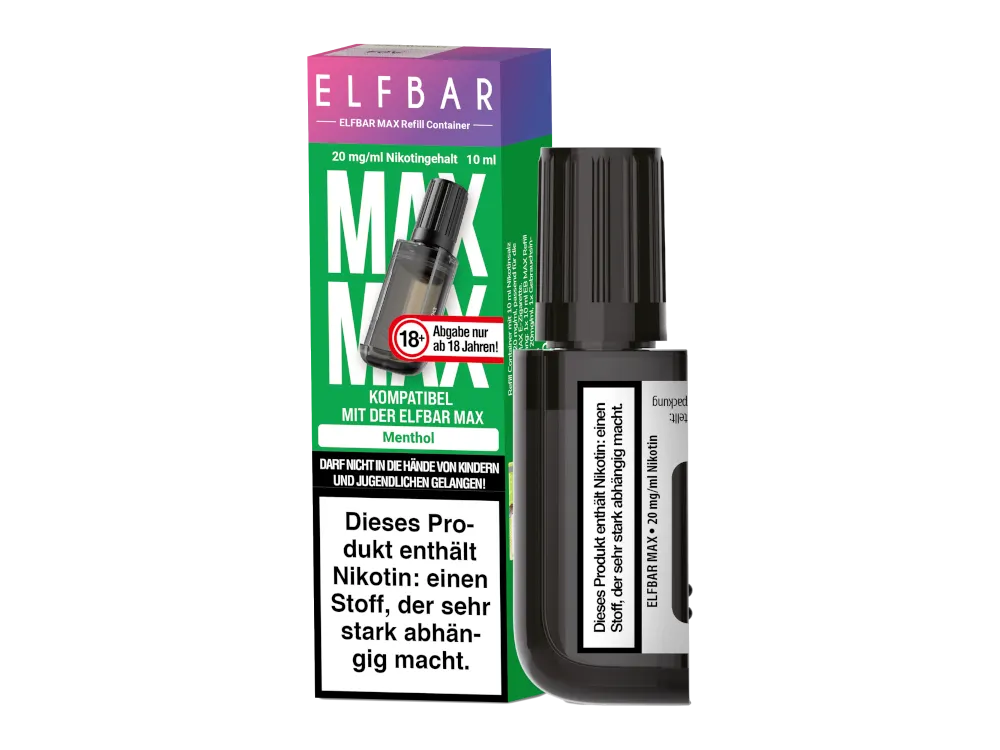 Elfbar Max Refill Container 20mg/ml 10ml Menthol