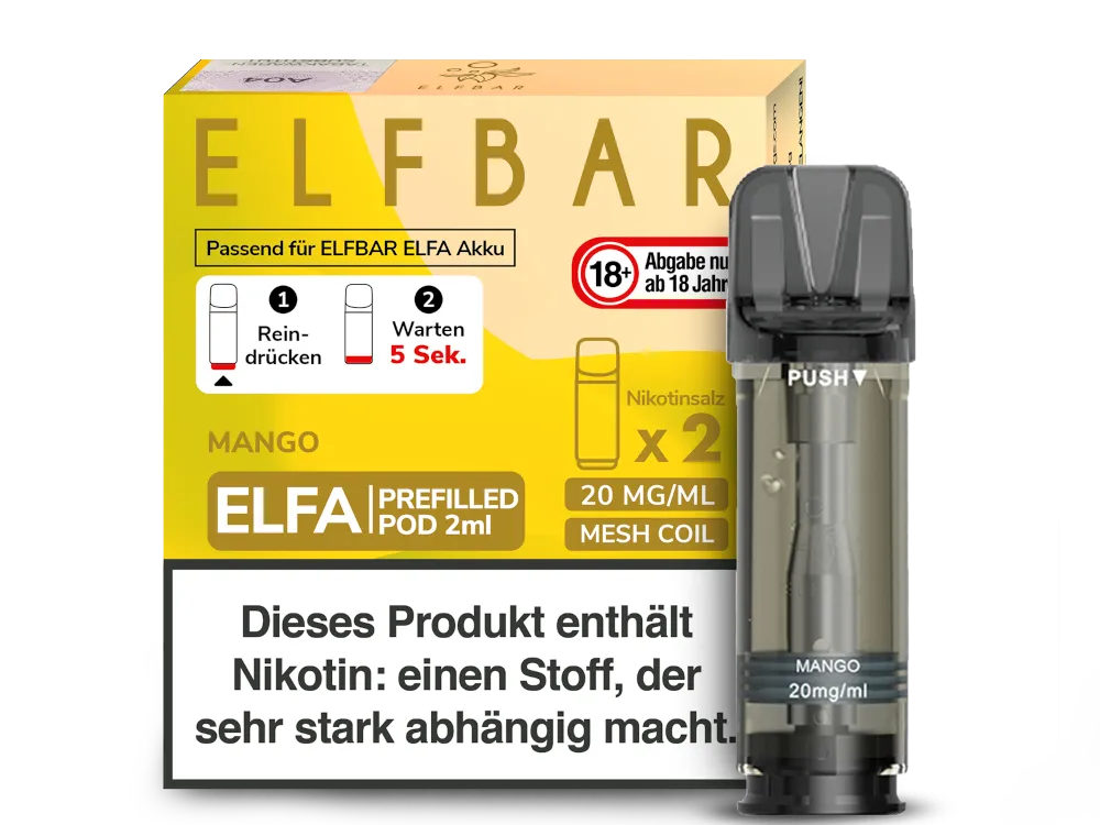 Elfbar Elfa Prefilled Pod (2 Stück pro Packung) Mango