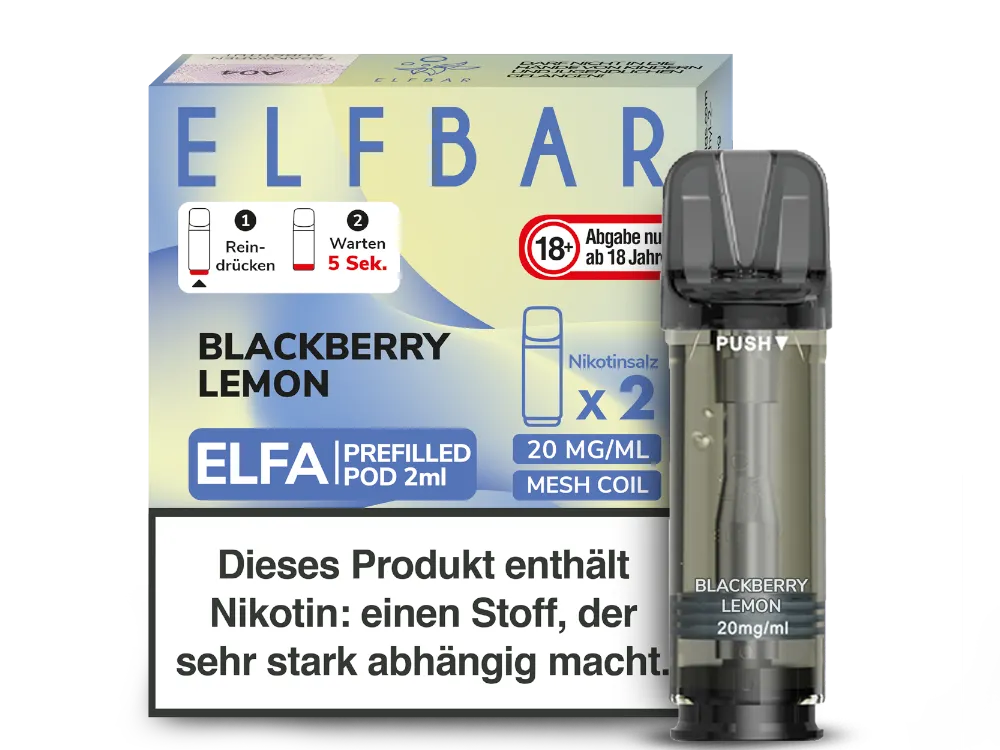 Elfbar Elfa Prefilled Pod (2 Stück pro Packung) Blackberry Lemon
