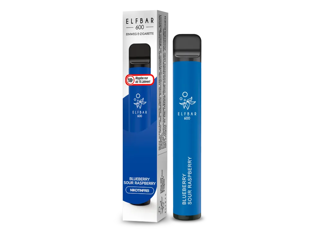 Elfbar Einweg E-Zigarette 600 Nikotinfrei Blueberry Sour Raspberry