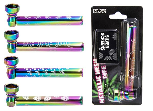 Nass Metall Pfeife Rainbow Mesh Set inkl. Siebe