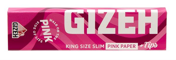 Gizeh Longpapes Pink King Size Slim + Tips (34 Stück pro Packung)