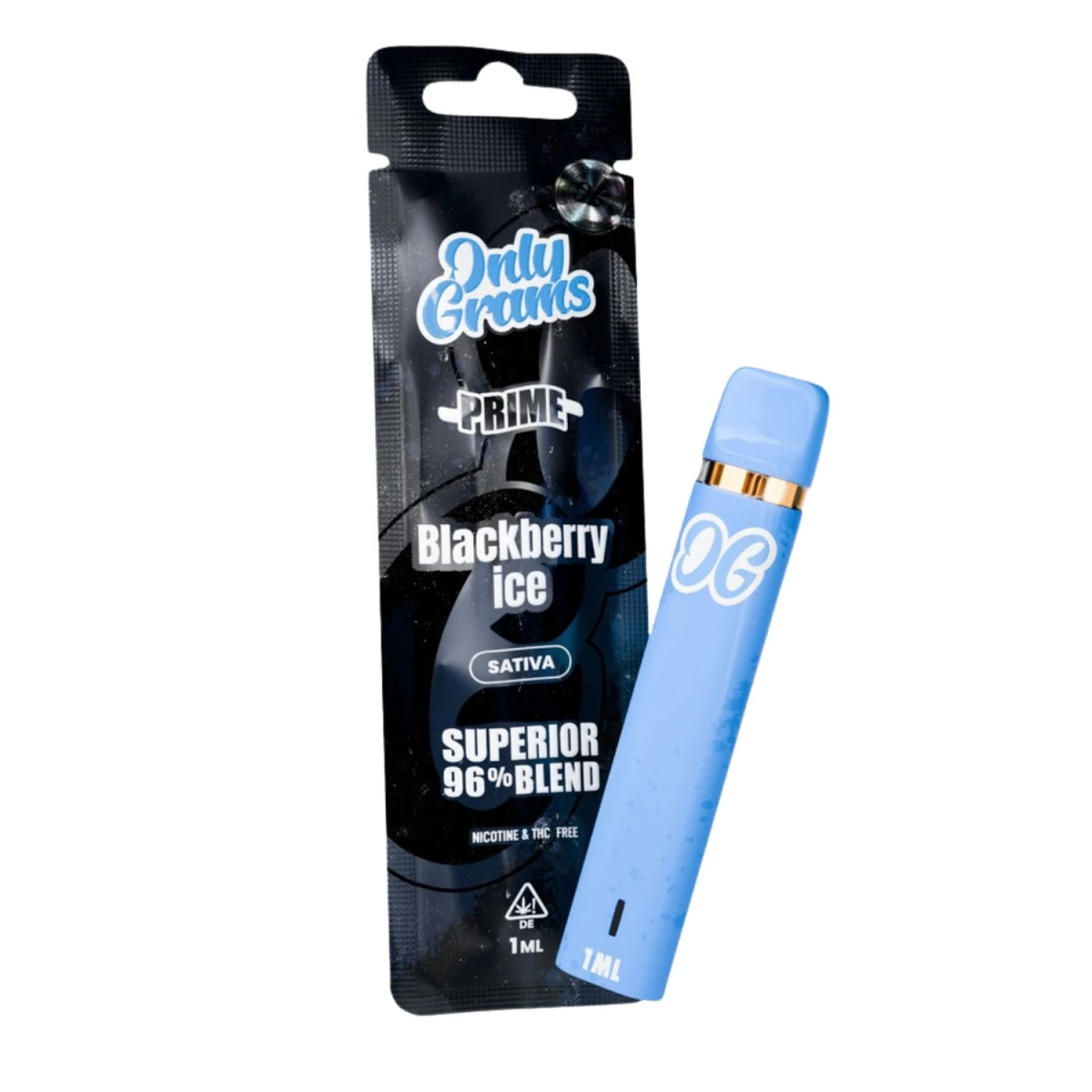 Only Grams Superior Blend Einweg E-Zigarette 96% Blackberry Ice
