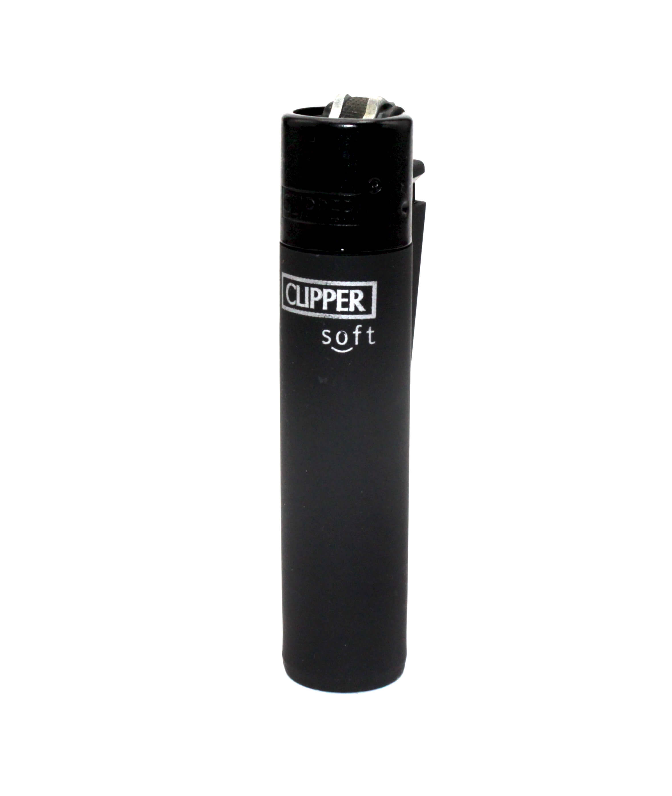 Clipper Feuerzeuge groß Soft Touch Black Black Cap
