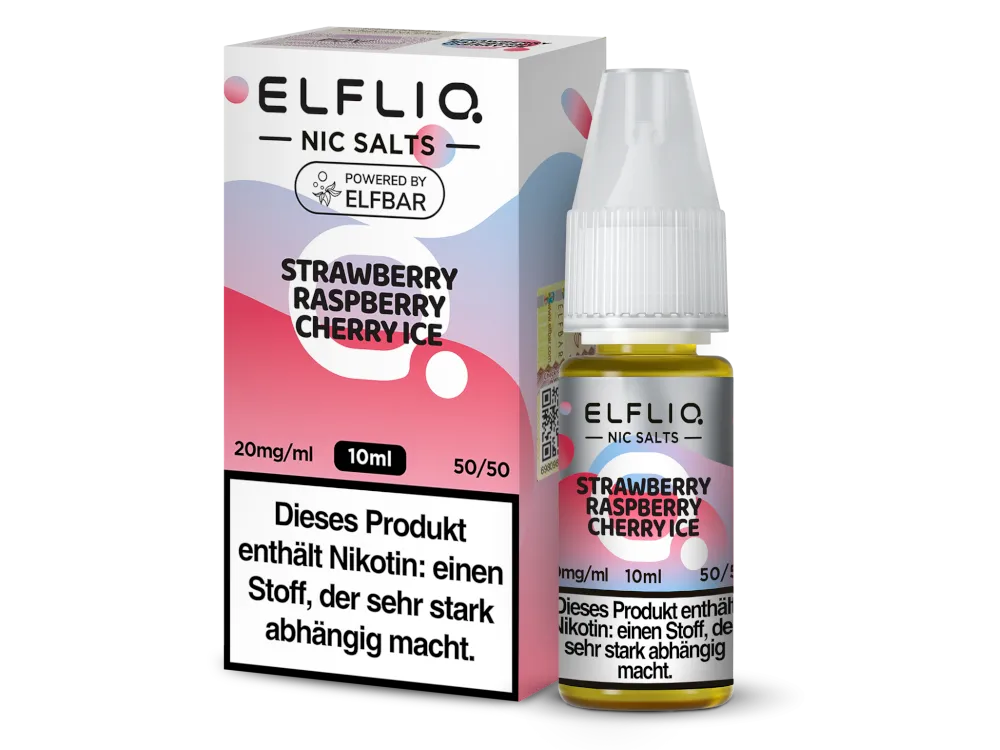 Elfliq Nikotinsalz Liquid Strawberry Raspberry Cherry Ice 20mg/ml 10ml
