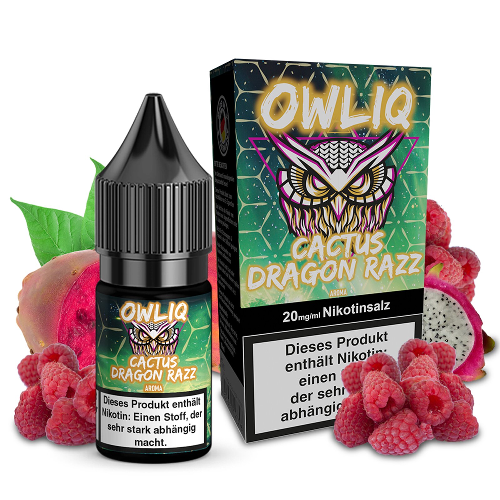 Owliq Nikotinsalz Liquid Cactus Dragon Razz 20mg/ml 10ml