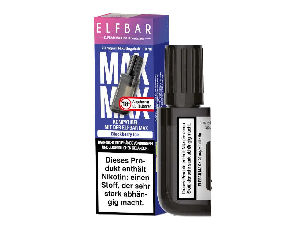 Elfbar Max Refill Container 20mg/ml 10ml Blackberry Ice