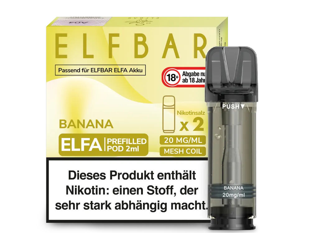 Elfbar Elfa Prefilled Pod (2 Stück pro Packung) Banane
