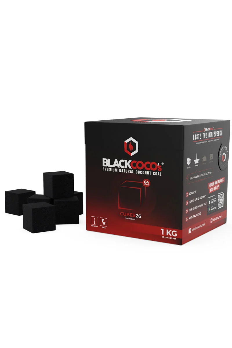 Black Cocos Naturkohle Cubes 26 1Kg