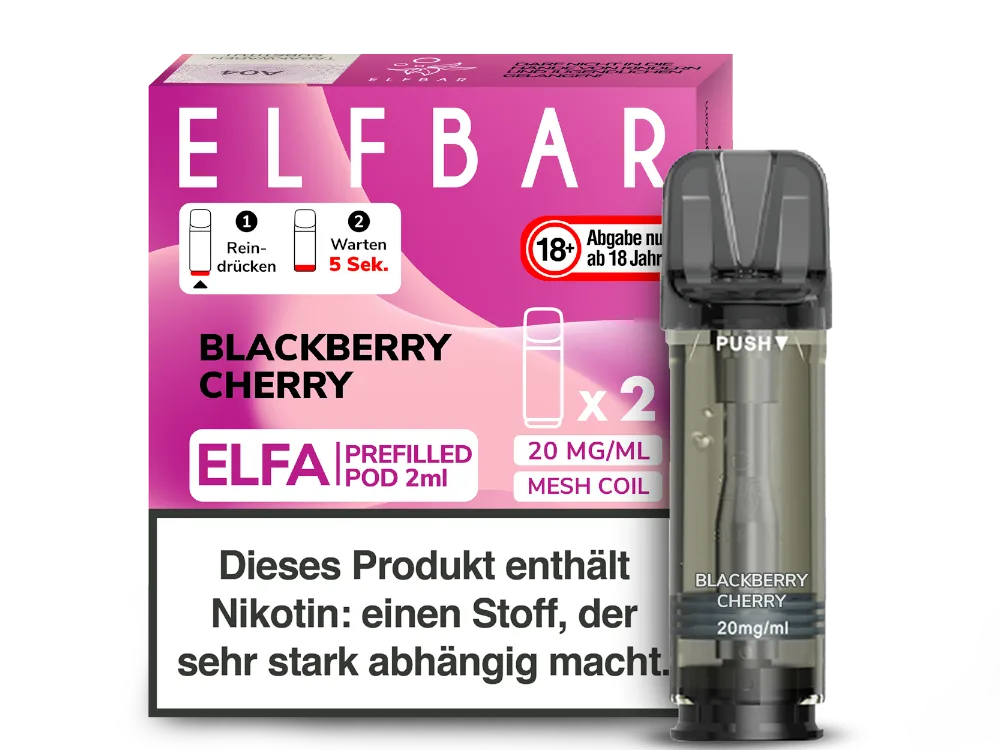 Elfbar Elfa Prefilled Pod (2 Stück pro Packung) Blackberry Cherry