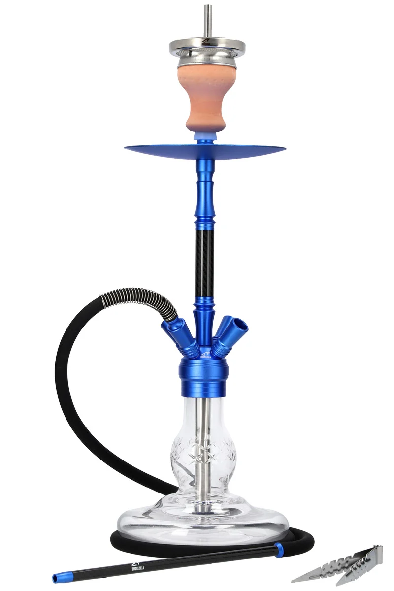 Smokezilla Shisha Irys Alu Shiny Blau Clear