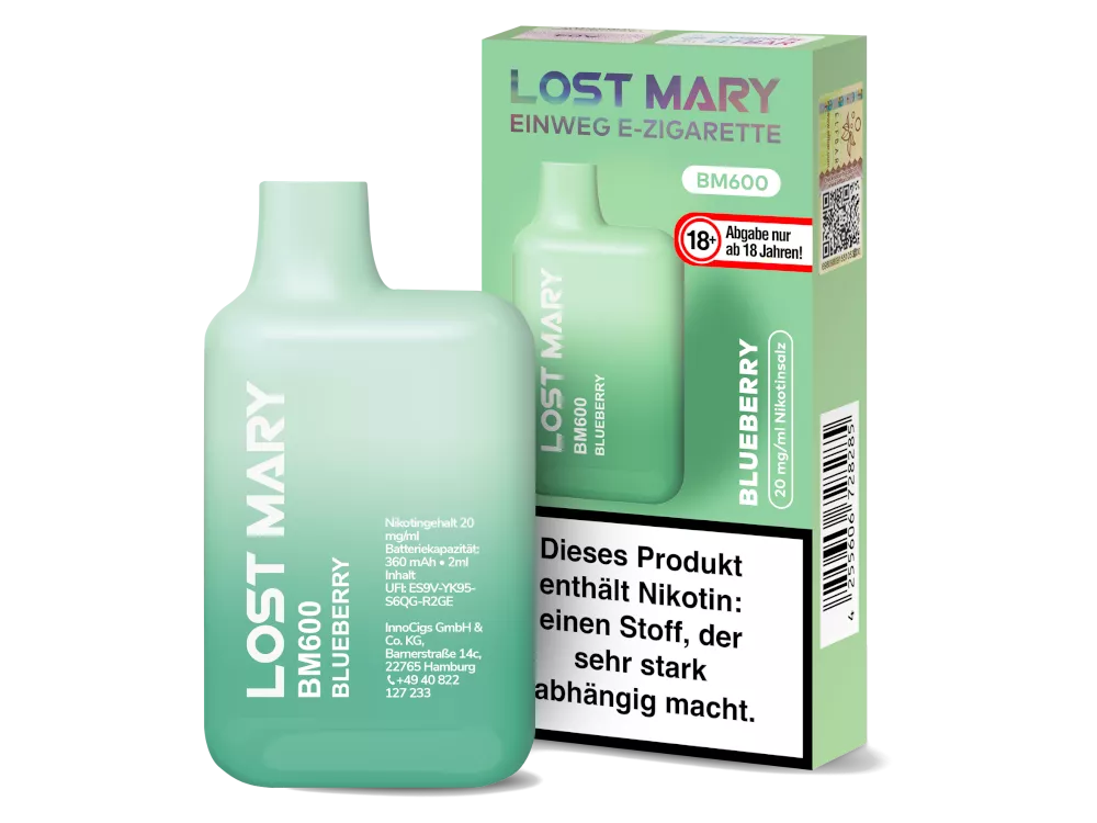 Lost Mary Einweg E-Zigarette BM600 20mg/ml Blueberry