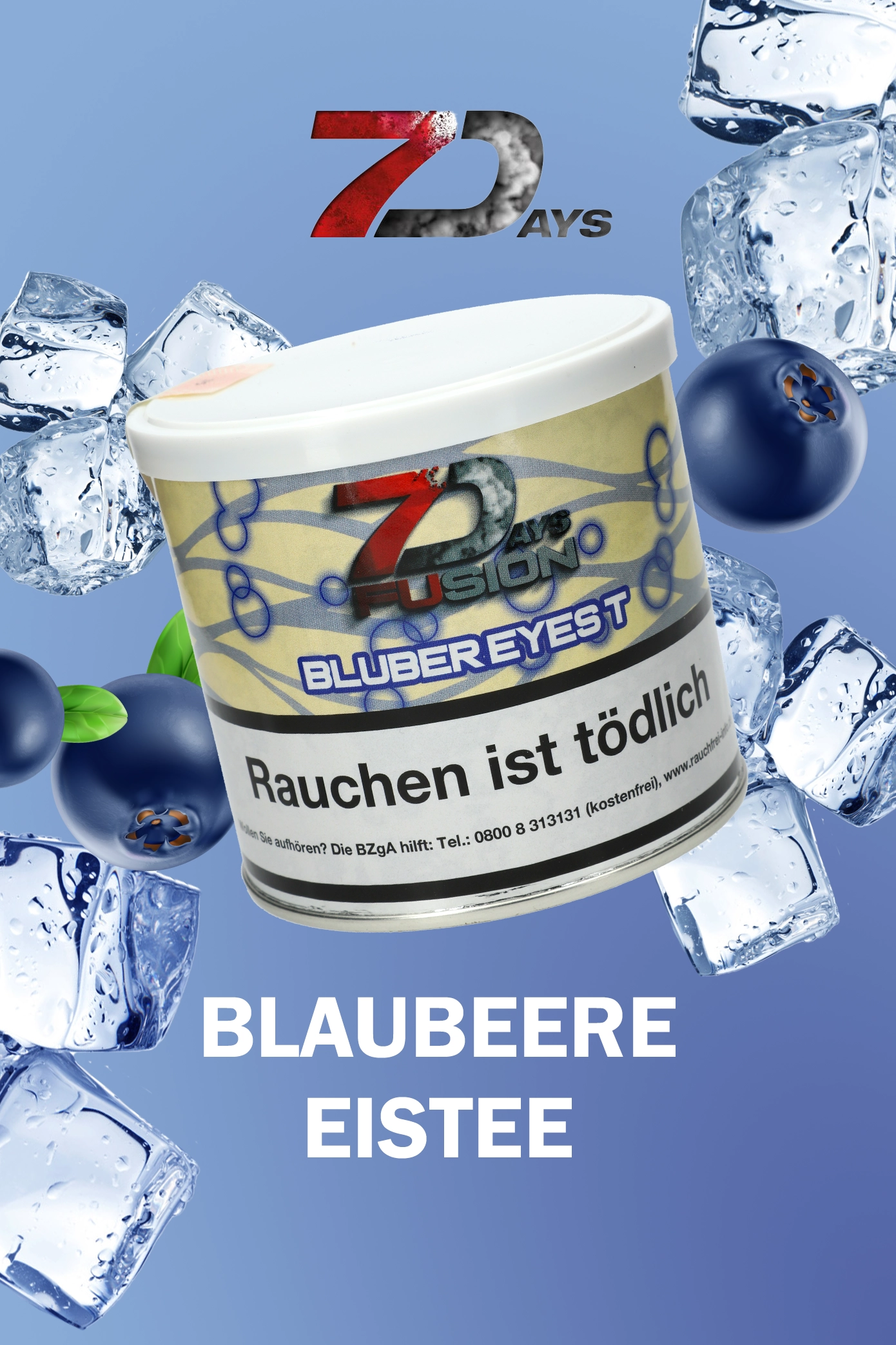 7 Days Trockentabak Base Fusion Bluber Eyes T 65g