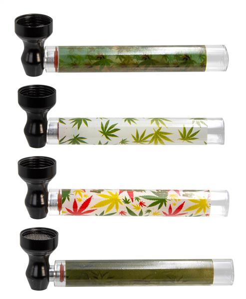 Wild Glas Pfeife mit Metallkopf Weed 95mm
