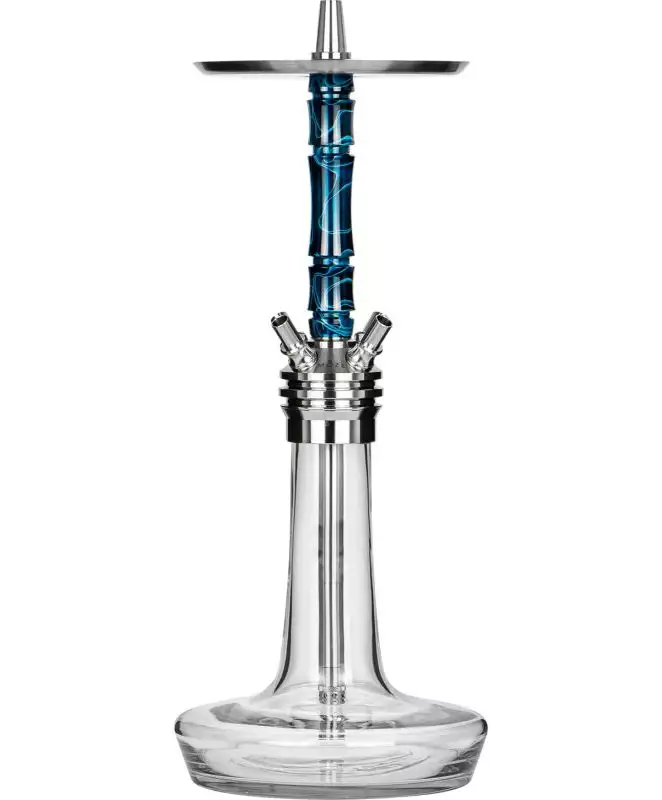 Moze Shisha Varity Silver Clear Wavy Blue