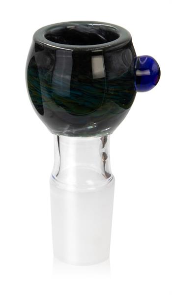 Bong Glaskopf rund mit Rollstop 18,8er Schwarz