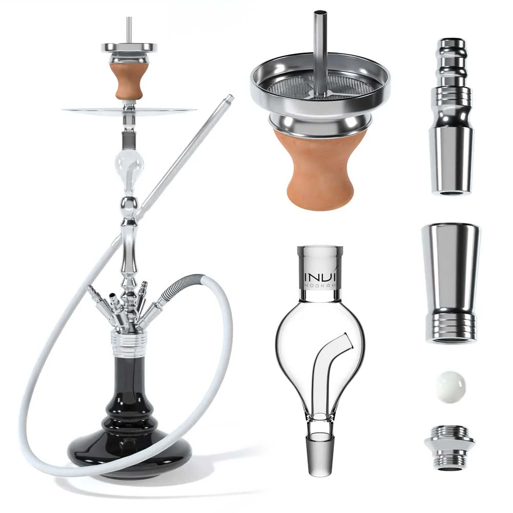 Invi Shisha Edelstahl Tesseract Edelstahl Silber Schwarz