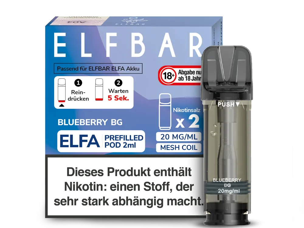 Elfbar Elfa Prefilled Pod (2 Stück pro Packung) Blueberry BG