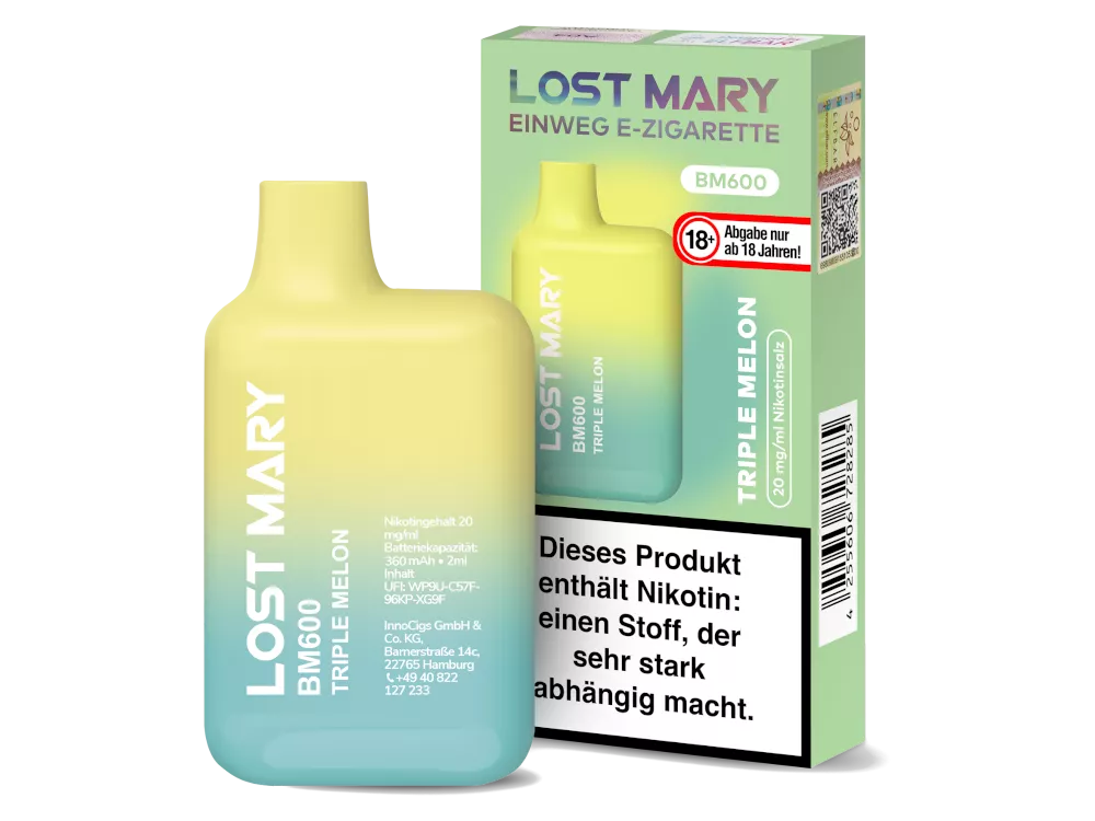 Lost Mary Einweg E-Zigarette BM600 20mg/ml Triple Melon