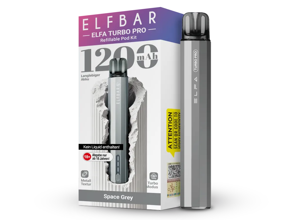 Elfbar E-Zigarette Elfa Turbo Pro Space Grey