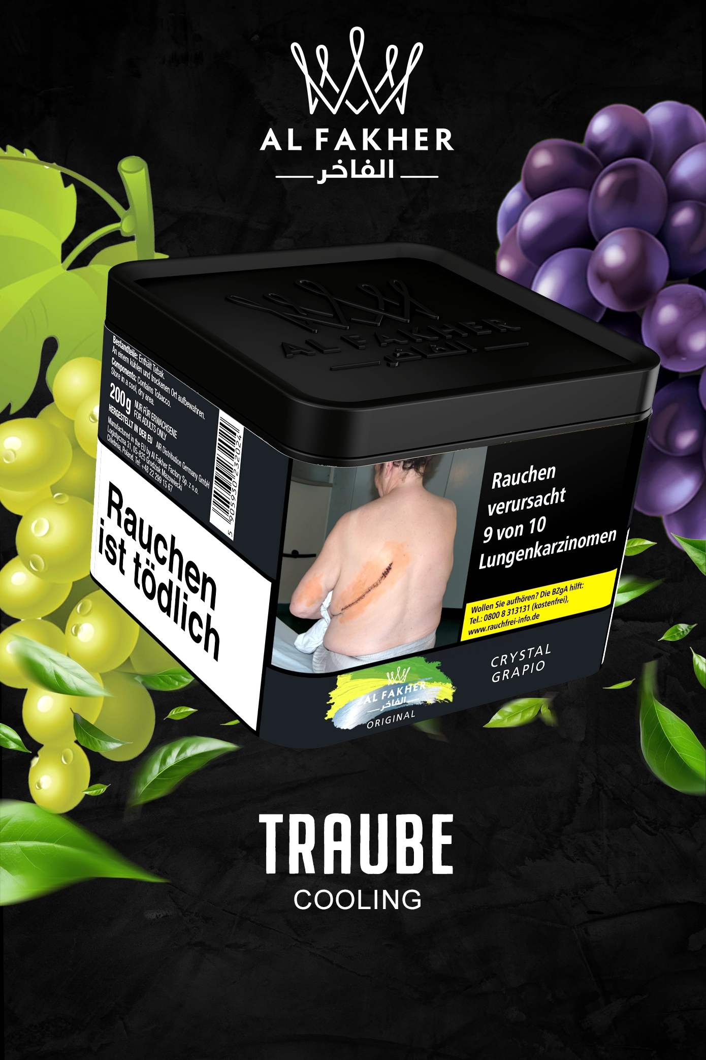 Al Fakher Tabak Crystal Grapio 200g